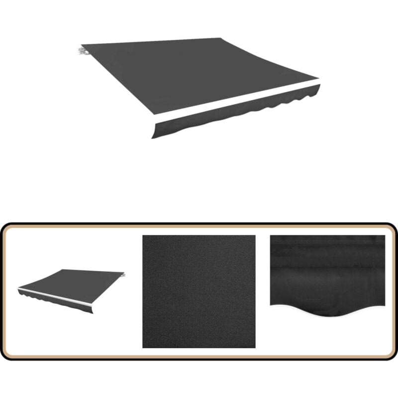 Vidaxl - Toile d'auvent Anthracite 600x300 cm - Toiles D'ombrage - Auvent - Parasol - Abri Solaire - Protection Solaire