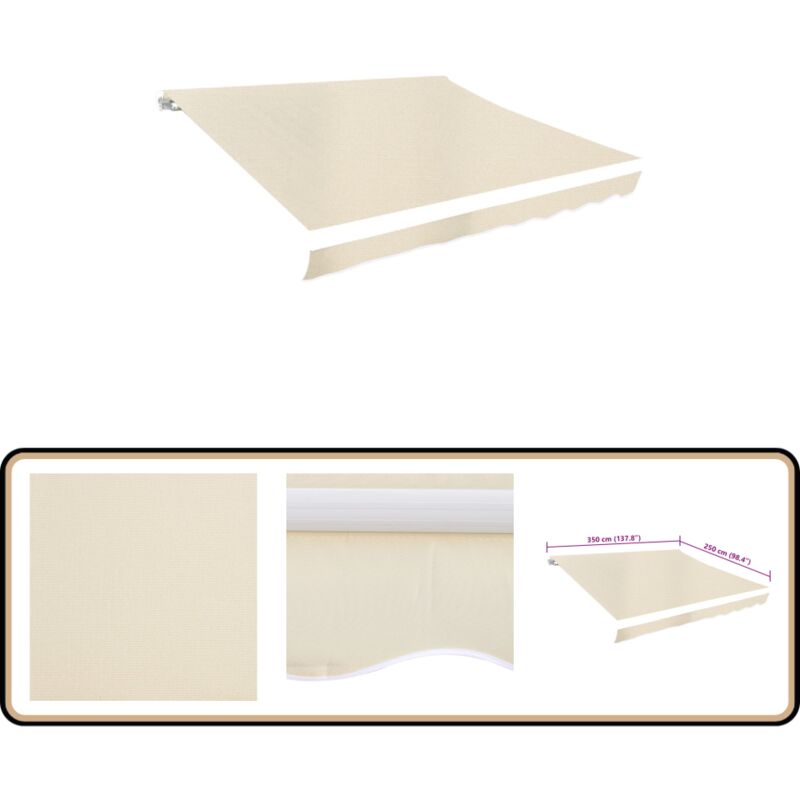 Vidaxl - Toile d'auvent Crème 350x250 cm - Toiles D'ombrage - Auvent De Terrasse - Parasol - Abri Solaire - Protection Solaire