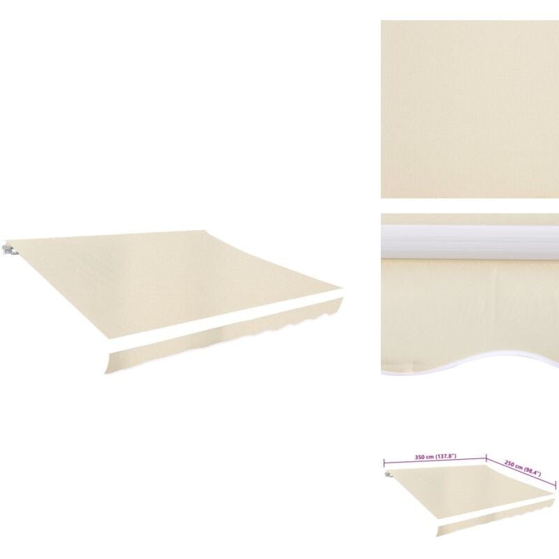 Vidaxl - Toile d'auvent Crème 350x250 cm - Toiles D'ombrage - Auvent De Terrasse - Parasol - Abri Solaire - Protection Solaire