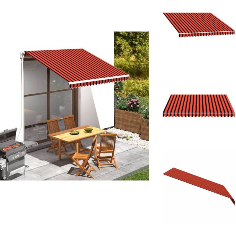 Toile d'auvent Orange et marron 300x250 cm - Toiles D'ombrage - Auvent - Parasol - Abri Solaire - Jardin
