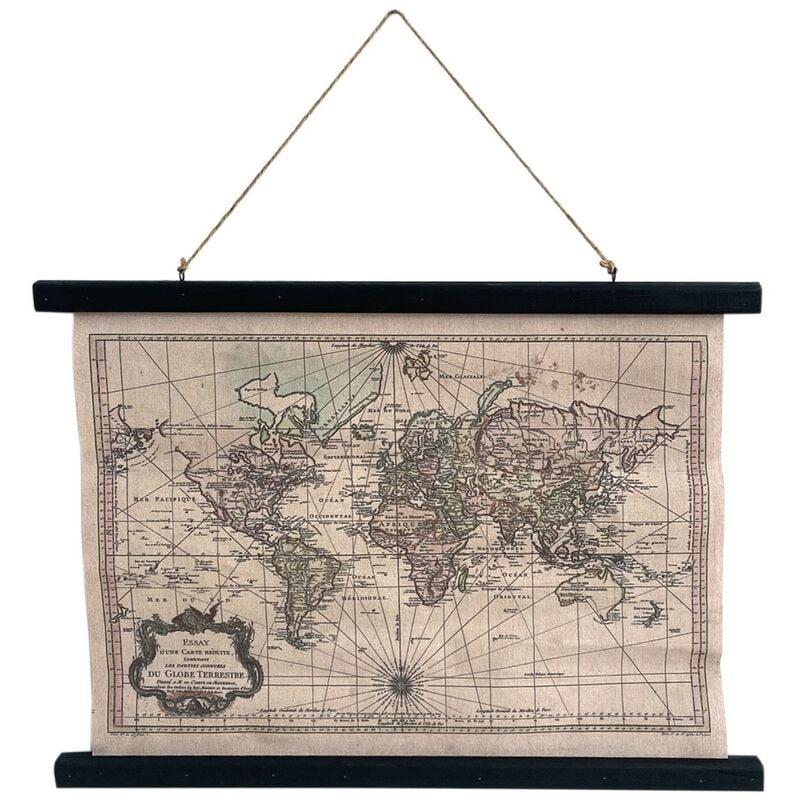 Table de mur Adorno Rolllable Map Multicolor Pictures 2x60x43cm 24850 - Signes Grimalt