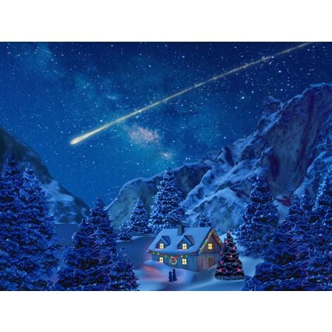 MYVILLAGE Toile de fond de Noël en tissu avec LED Ciel étoilé - 76 x 56 cm - My Village