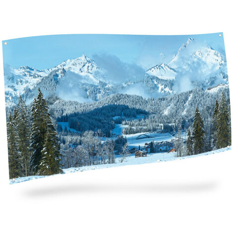 Toile de fond Pays de montagne - 30 x 14 x 2 cm - My Village - Multicouleur