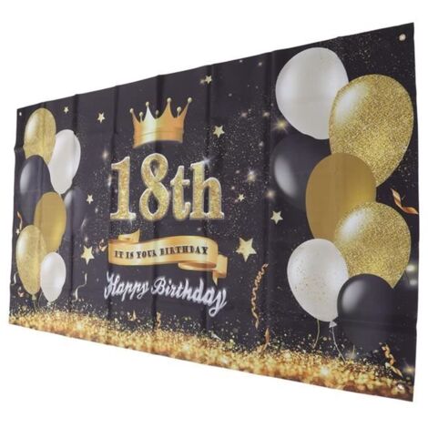 Toile de fond - TBEST - Joyeux Anniversaire - 180x99cm - Polyester - 4 œillets