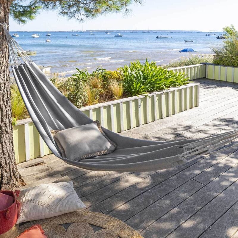 Toile de hamac Yaqui perle 307x80cm en coton - Hespéride