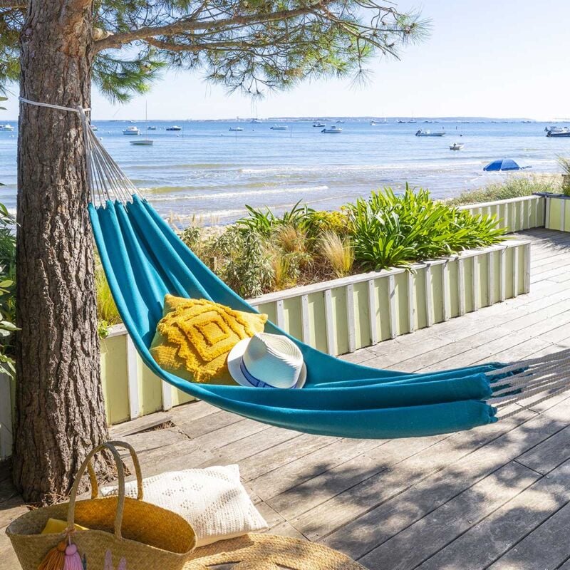 Toile de hamac Yaqui bleu canard 307x80cm en coton - Hespéride