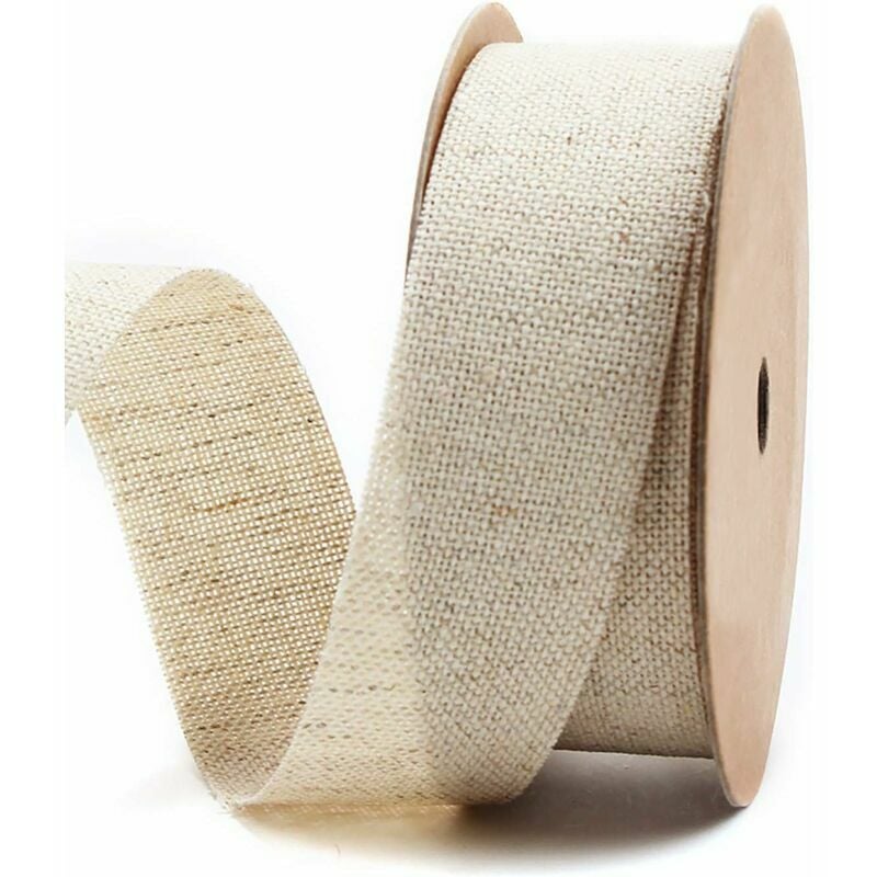 Trimec - Toile De Jute Tressée Corde De Chanvre Corde Ruban De Jute Décoration Artisanale De Fête, 10 Verges Chanvre blanc filé dur 25mm
