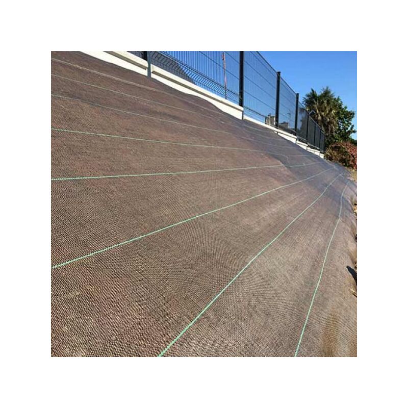 Toile de paillage 130g/m² - Long 10 m, Couleur Marron, Larg 2.10 m
