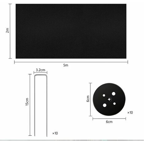 Toile de Paillage Feutre Geotextile 10m² (2mx5m), avec Anti-Déchirure et Anti-Ultraviolette Perméable Paillage Jardin, Toile paillage 50g/m², La Geotextile Peut remplacer Les Desherbant