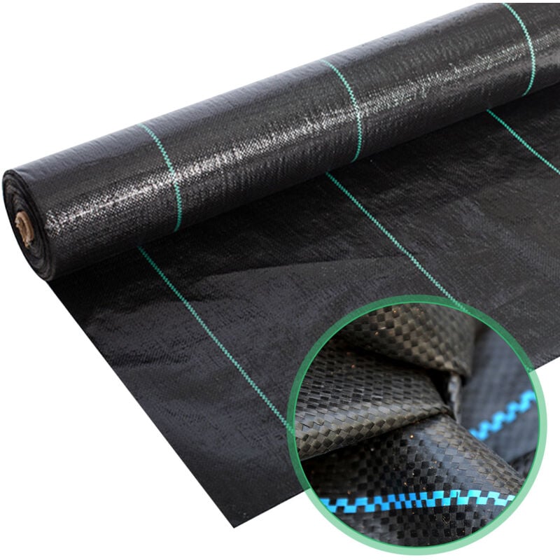 Einfeben - Toile de paillage L.10M, Toile de paillage contre les mauvaises herbes 90g/m², Anti-UV, Toile anti mauvaises herbes - 300x1000cm