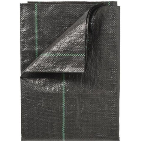 Nature – Bâche de sol en polypropylène tissé noir 1x25 m – Densité 100 g/m² – Résistante aux intempéries – Traitée anti UV