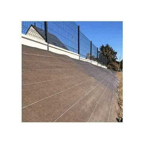Toile de paillage tissée marron 5,15m – Densité 130g/m² – Anti-mauvaises herbes – Installation facile avec agrafes