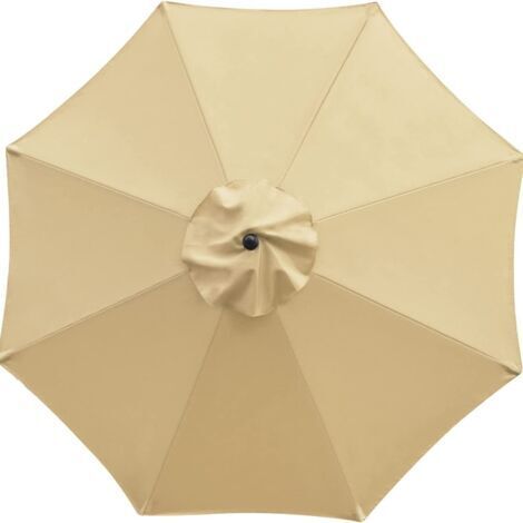 Toile de rechange à 8 baleines pour parasol de jardin, terrasse, cour, plage, piscine, marché (auvent uniquement), kaki, Groß