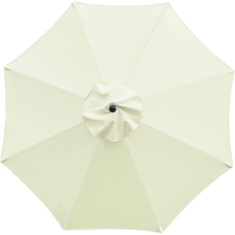 Toile de rechange à 8 baleines pour parasol de jardin, terrasse, cour, plage, piscine, marché (auvent uniquement),Blanc