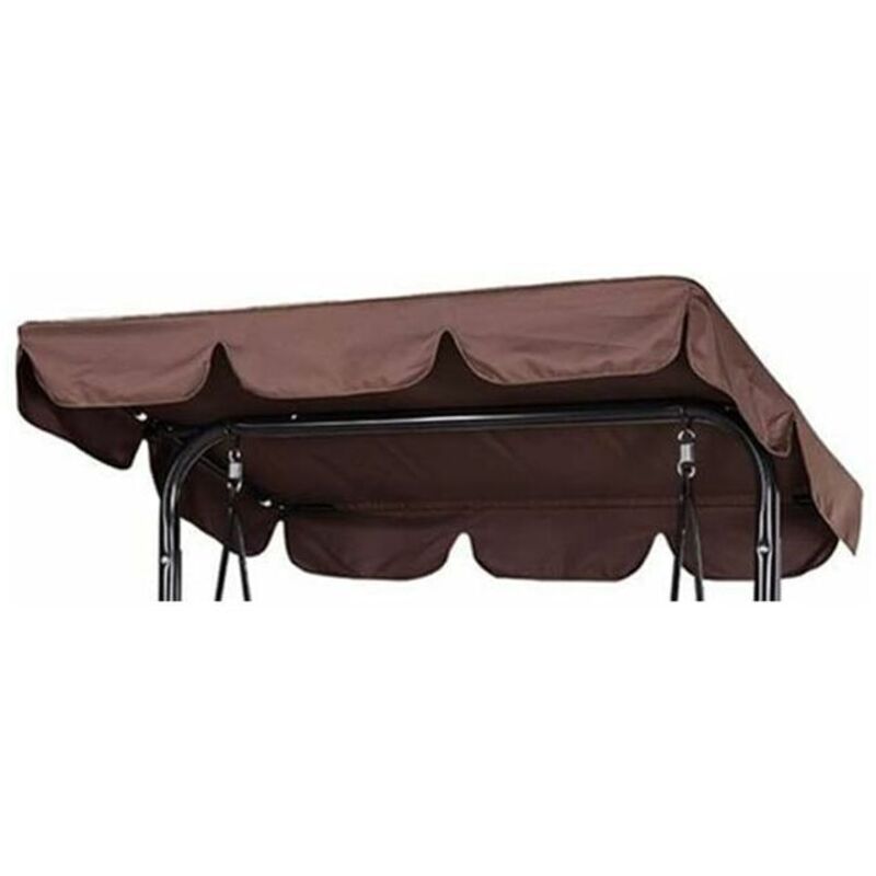 Toile de rechange imperméable pour balancelle de jardin 210D, protection solaire et UV pour fauteuil à bascule (Café, 190×132×15 cm) - Trois places