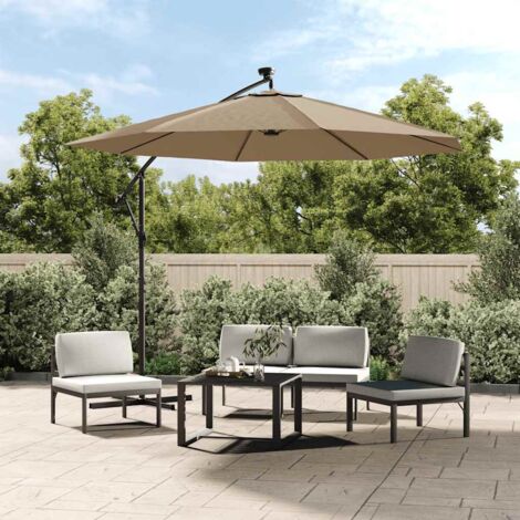 Toile de rechange parasol,Tissu de remplacement pour parasol déporté taupe 300 cm -32019