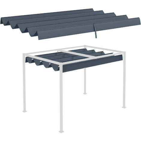 Toile de rechange pergola rétractable 3 x 2 m – Polyester haute densité – Imperméabilisée avec trous de drainage – Couleur grise – MH
