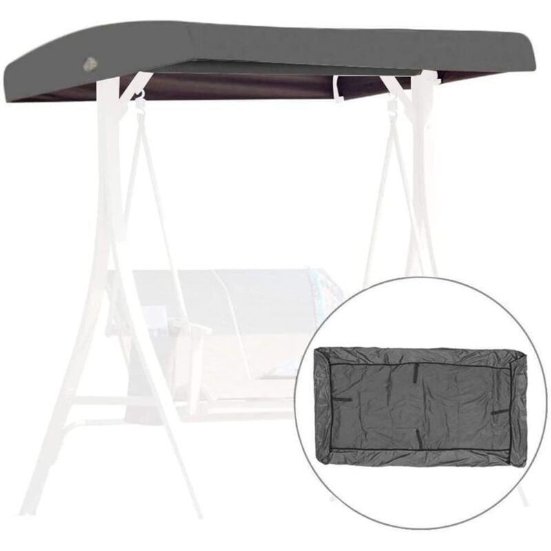 Toile de Rechange pour Balancelle,191x120x23cm Housse de Rechange 3 Places, Toit Balancelle de Jardin, Impermeable Couverture Auvent pour Jardins