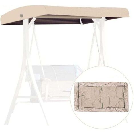 Toile de Rechange pour Balancelle,191x120x23cm Housse de Rechange 3 Places, Toit Balancelle de Jardin, Impermeable Couverture Auvent pour Jardins Battants et Terrasses(Size:,Color:Beige)