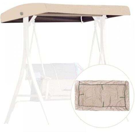 Toile de Rechange pour Balancelle,191x120x23cm Housse de Rechange 3 Places, Toit Balancelle de Jardin, Impermeable Couverture Auvent pour Jardins Battants et Terrasses(Size:,Color:Beige)