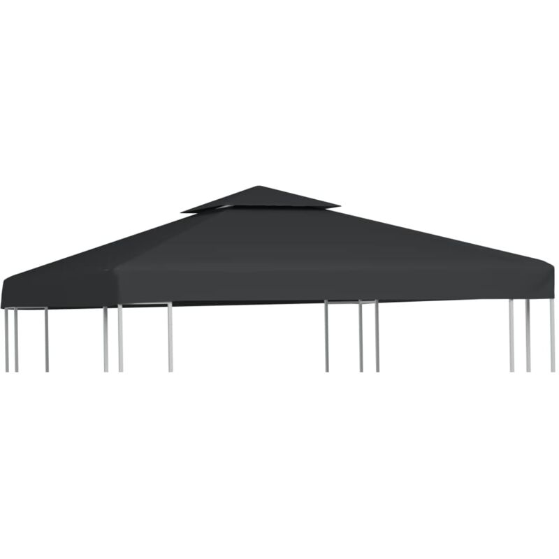 Recouvrement de remplacement d'auvent 310 g/m² 3x3 m Gris foncé Vidaxl