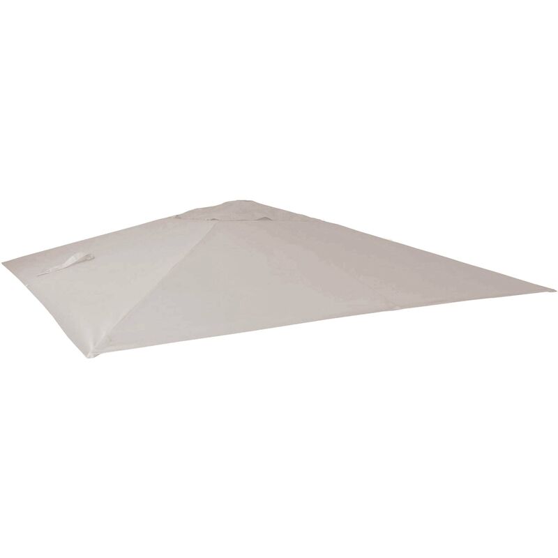 Revêtement de rechange pour parasol de luxe HHG 436 3x3m (Ø4,24m) polyester 2,7kg crème-gris - grey