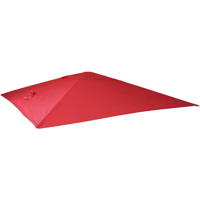 Toile de rechange pour parasol déporté HHG, 3 x 4 m rouge - red