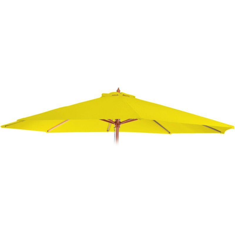 Toile de rechange pour parasol Florida, Toile de rechange pour parasol, ø 3,5m polyester 8 baleines, jaune