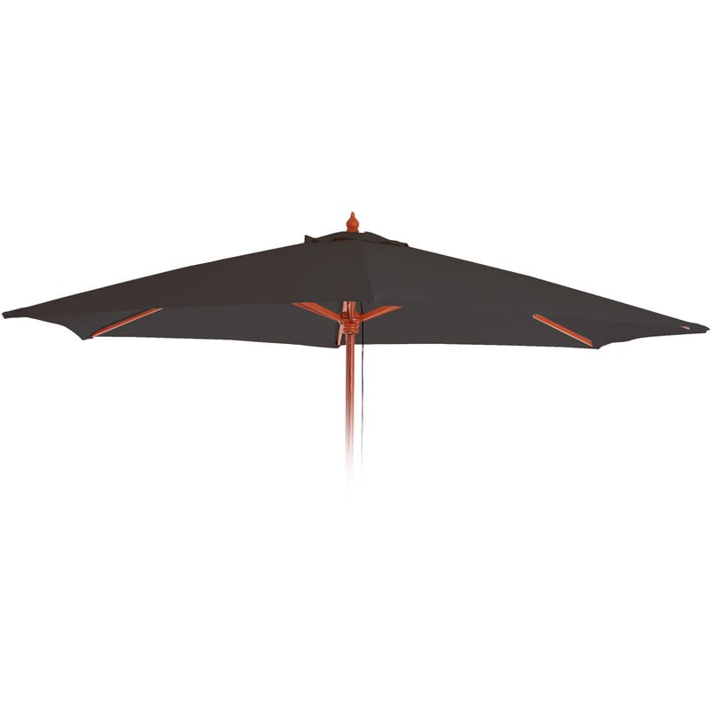 Toile de rechange pour parasol Florida, Toile de rechange pour parasol, ø 3m polyester 6 baleines, anthracite