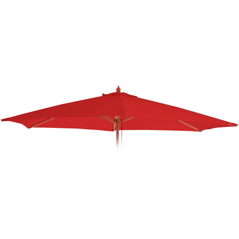 HHG - Toile de rechange pour parasol Florida, Toile de rechange pour parasol, ø 3m polyester 6 baleines rouge - red
