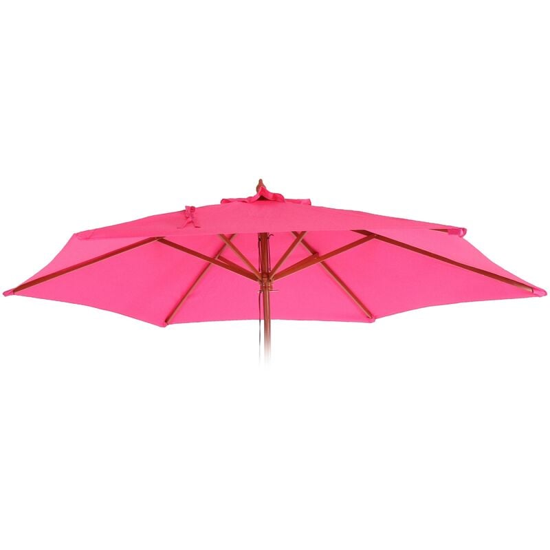 HHG - Toile de rechange pour parasol Florida, Toile de rechange pour parasol, ø 3m polyester 6 baleines rose - pink