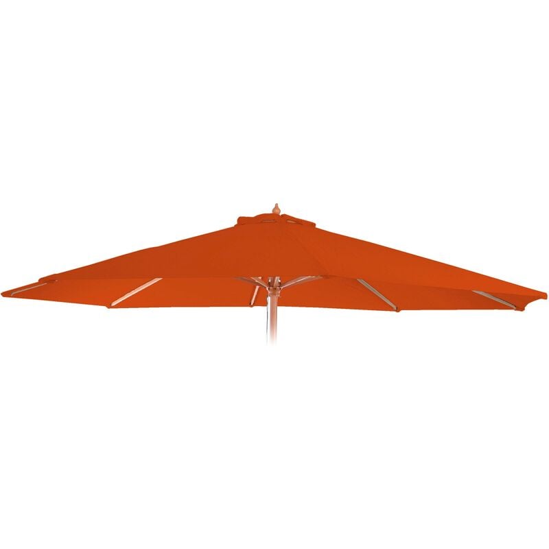 HHG - Toile de rechange pour parasol Florida, Toile de rechange pour parasol, ø 3m polyester 6 baleines terracotta - orange