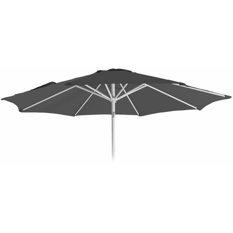 HHG - Toile de rechange pour parasol N19, Toile de rechange pour parasol, ø 3m tissu/textile 5kg anthracite - black
