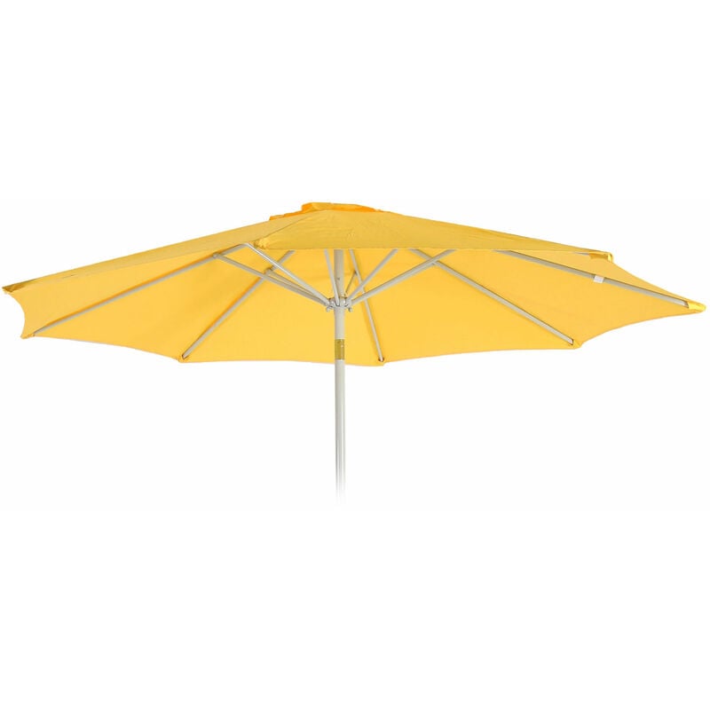 HHG - jamais utilisé] Toile de rechange pour parasol N19, Toile de rechange pour parasol, ø 3m tissu/textile 5kg jaune - yellow