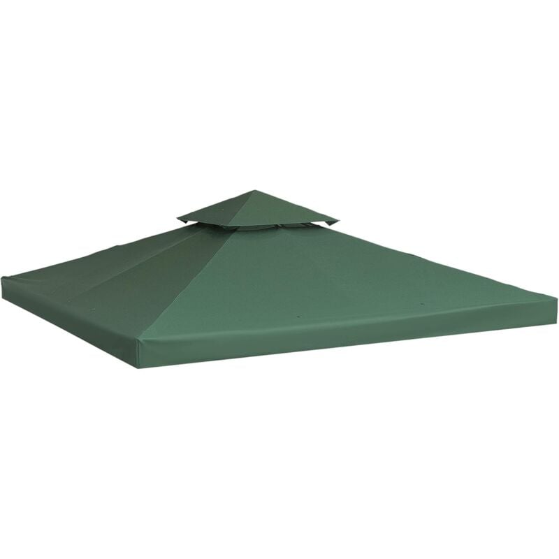 Toile de Rechange pour pavillon tonnelle Tente 3 x 3 m Vert foncé