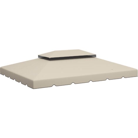 Toile de rechange pour pavillon tonnelle tente 3,90L x 2,90l m polyester haute densité 170 g/m² beige