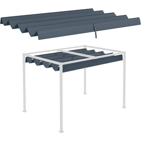 Toile de rechange pour pergola rétractable 3 x 2,15 m polyester haute densité 180 g/m² anti-UV30+ gris