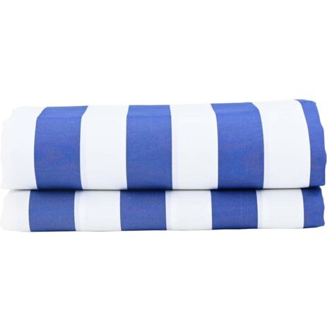 Toile de rechange pour store banne Bleu et blanc 10 x 1.6 m CFW285648