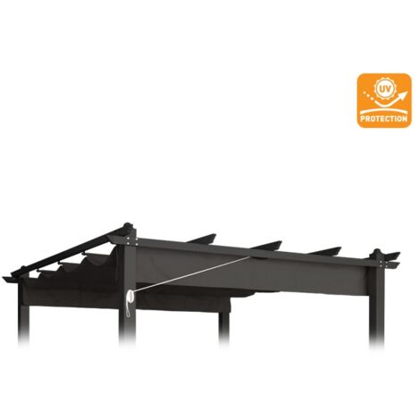 ELIOS PARASOLS Toile de rechange pour tonnelle 300x300cm Firenze UV Moon - Anthracite