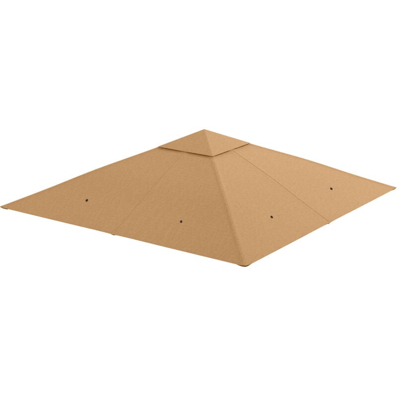 Toile de rechange pour pavillon tonnelle tente 3 x 3 m polyester haute densité 180 g/m² revêtement pa anti-UV beige
