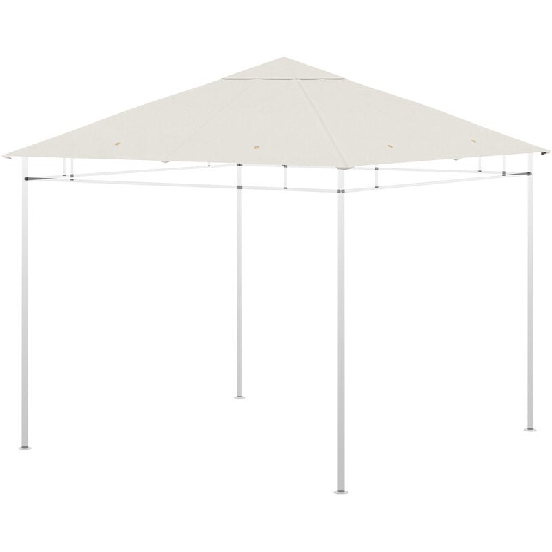 Toile de rechange pour pavillon tonnelle tente 3 x 3 m polyester haute densité 180 g/m² revêtement pa anti-UV crème - Crème