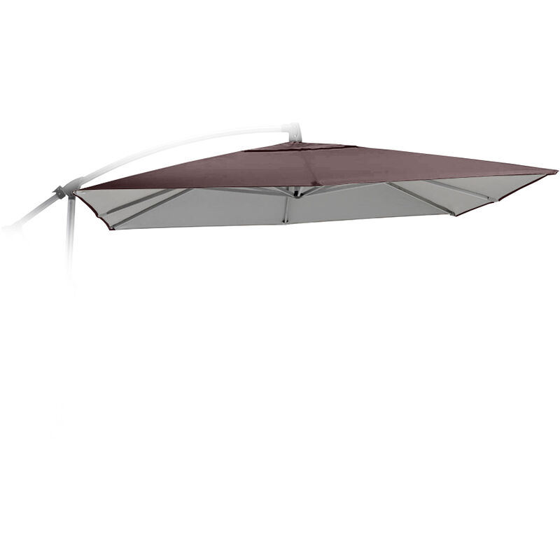 Elios Parasols - Toile de remplacement pour parasol de Jardin 2.5 x 2.5 Shadow Brown