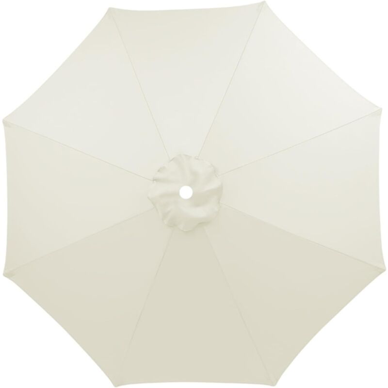 Readcly - Toile de remplacement pour parasol crème blanc 3 mètres 8 baleines(Uniquement toile de parasol )