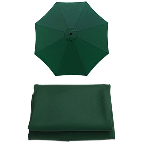 Toile de remplacement pour parasol - Polyester haute qualité - Protection UV30+ - Noir / Blanc / Vert / Brun / Khaki / Vert acide / Bleu marine - Taille 2m/3m - Compatible cadre bois/aluminium