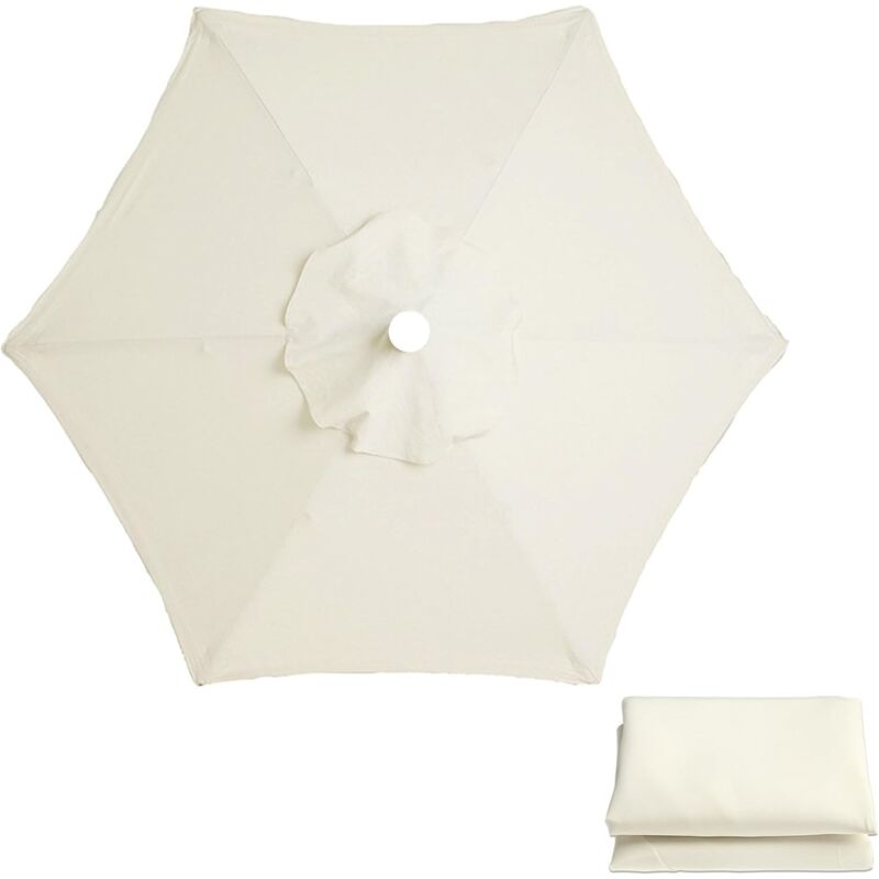 Ineasicer - Toile De Remplacement pour Parasol/3m, 6 Baleines, Housse De Parasol De Rechange, Tissu De Remplacement pour Parapluie Universel, pour
