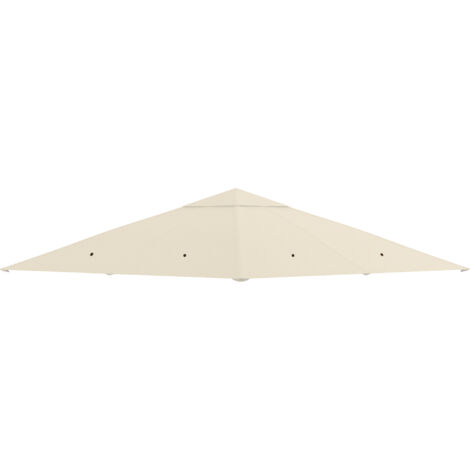 Toile de remplacement pour tonnelle 3x3 m, polyester 180 g/m² couleur crème, pour pavillon et tente de jardin
