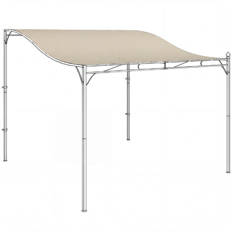 Toile de remplacement pour tonnelle 3x3m, voile d'ombrage terrasse 298x293 cm couleur crème