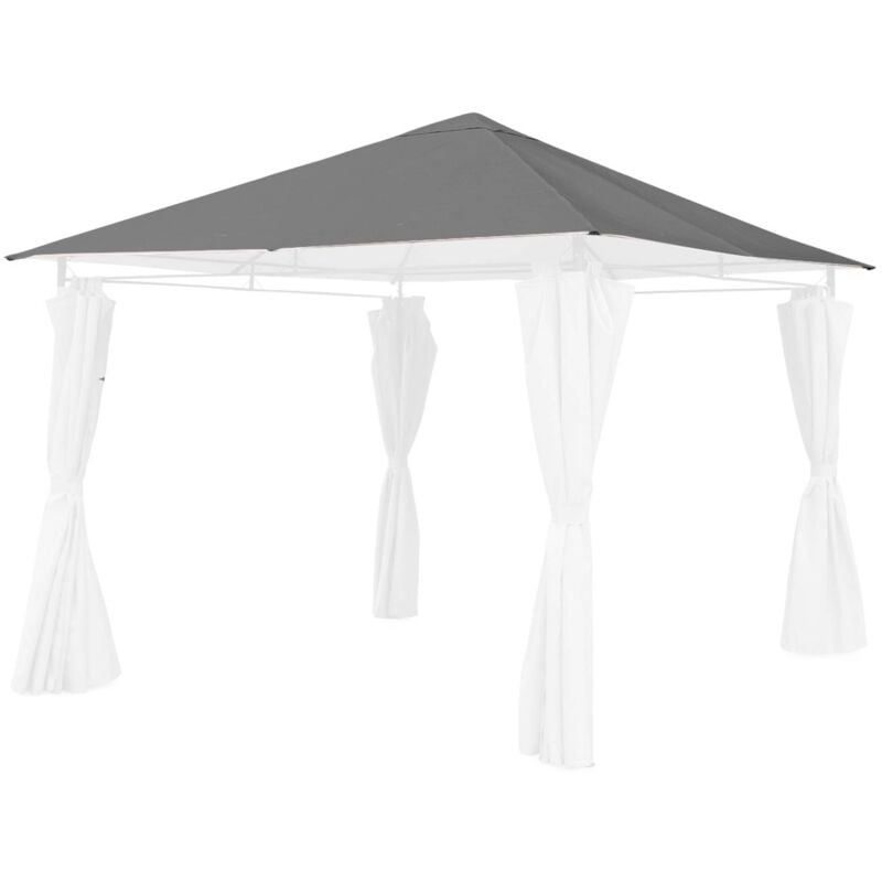 Toile de toit grise pour tonnelle 3x3m Elusa - toile de rechange pergola. toile de remplacement