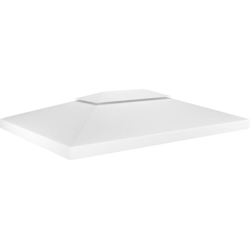 Toile de toit de belvédère Toile de rechange pour tonnelle tente pavillon 2 niveaux 310 g/m² 4x3 m Blanc 74228