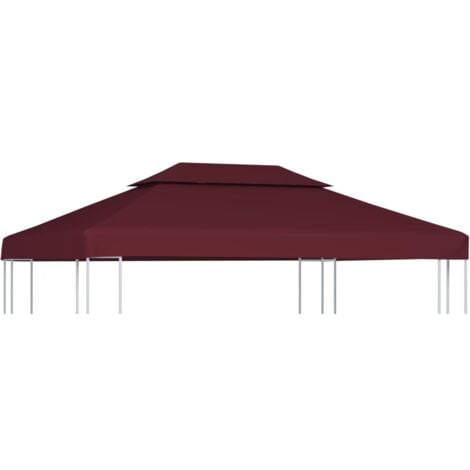 Toile de toit de belvédère 2 niveaux 310 g/m² 4x3 m bordeaux vidaXL
